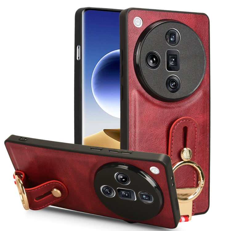 Custodia per telefono posteriore in pelle con cinturino, For OPPO Reno12 5G Global, For OPPO Reno11 F / F25 Pro, For OPPO Find X7, For OPPO Reno11 5G Global