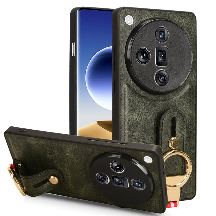 Custodia per telefono posteriore in pelle con cinturino, For OPPO Reno12 5G Global, For OPPO Reno11 F / F25 Pro, For OPPO Find X7, For OPPO Reno11 5G Global