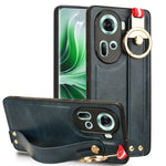 Custodia per telefono posteriore in pelle con cinturino, For OPPO Reno12 5G Global, For OPPO Reno11 F / F25 Pro, For OPPO Find X7, For OPPO Reno11 5G Global
