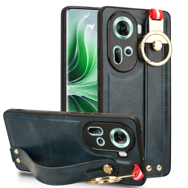 Custodia per telefono posteriore in pelle con cinturino, For OPPO Reno12 5G Global, For OPPO Reno11 F / F25 Pro, For OPPO Find X7, For OPPO Reno11 5G Global