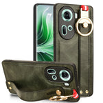 Custodia per telefono posteriore in pelle con cinturino, For OPPO Reno12 5G Global, For OPPO Reno11 F / F25 Pro, For OPPO Find X7, For OPPO Reno11 5G Global
