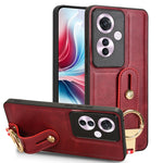 Custodia per telefono posteriore in pelle con cinturino, For OPPO Reno12 5G Global, For OPPO Reno11 F / F25 Pro, For OPPO Find X7, For OPPO Reno11 5G Global