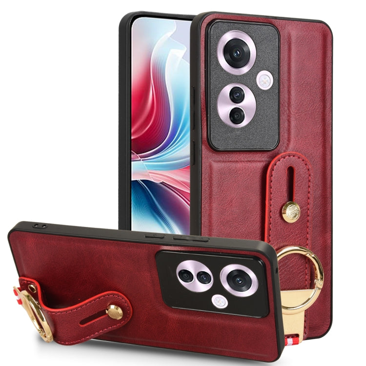 Custodia per telefono posteriore in pelle con cinturino, For OPPO Reno12 5G Global, For OPPO Reno11 F / F25 Pro, For OPPO Find X7, For OPPO Reno11 5G Global
