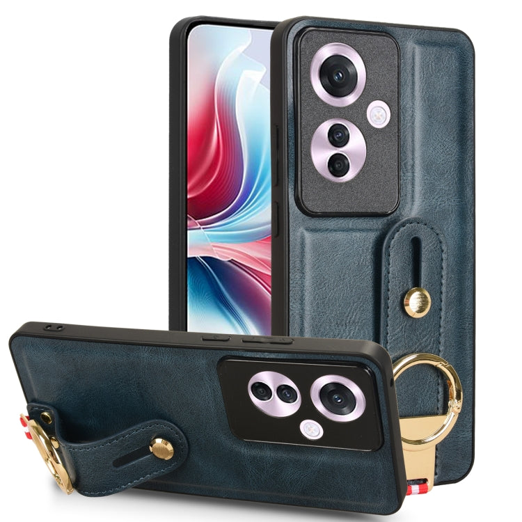 Custodia per telefono posteriore in pelle con cinturino, For OPPO Reno12 F 5G, For OPPO A3 Pro India, For OPPO Reno11 PJH110, For OPPO Reno12 Pro 5G Global