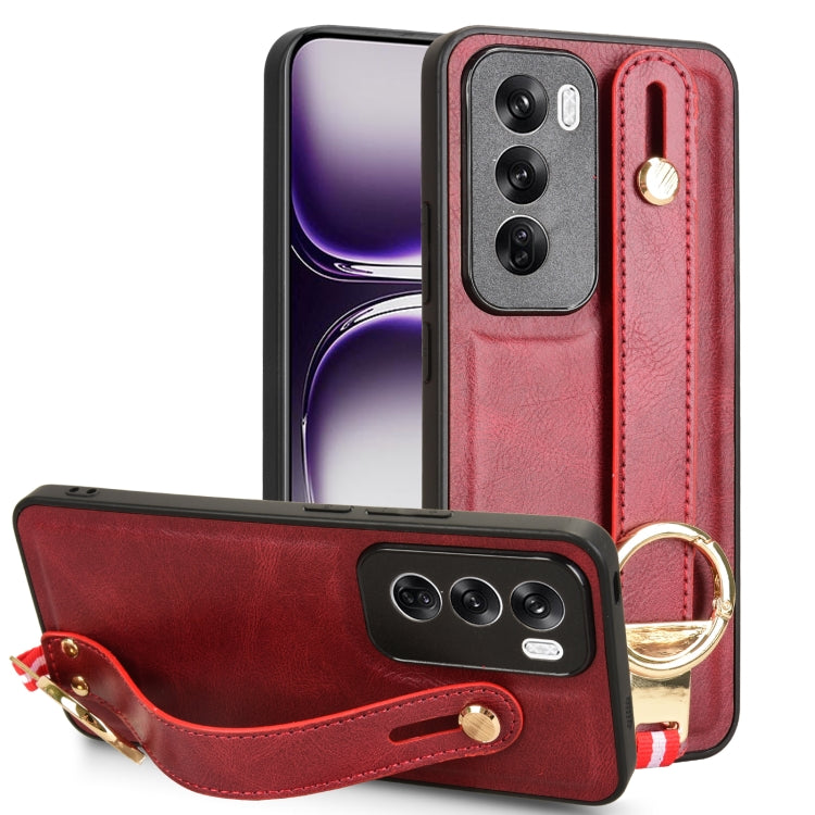Custodia per telefono posteriore in pelle con cinturino, For OPPO Reno12 5G Global, For OPPO Reno11 F / F25 Pro, For OPPO Find X7, For OPPO Reno11 5G Global