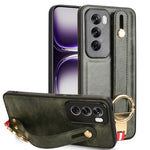 Custodia per telefono posteriore in pelle con cinturino, For OPPO Reno12 F 5G, For OPPO A3 Pro India, For OPPO Reno11 PJH110, For OPPO Reno12 Pro 5G Global