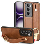 Custodia per telefono posteriore in pelle con cinturino, For OPPO Reno12 F 5G, For OPPO A3 Pro India, For OPPO Reno11 PJH110, For OPPO Reno12 Pro 5G Global