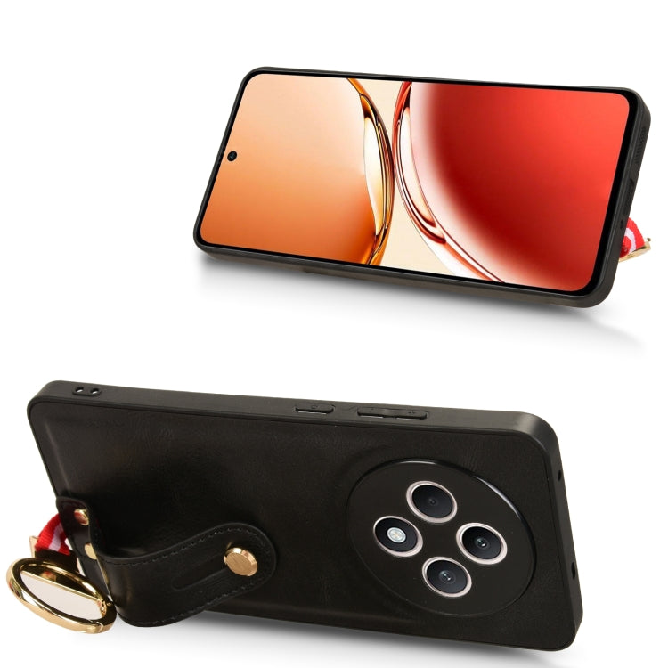 Custodia per telefono posteriore in pelle con cinturino, For OPPO Reno12 F 5G, For OPPO A3 Pro India, For OPPO Reno11 PJH110, For OPPO Reno12 Pro 5G Global