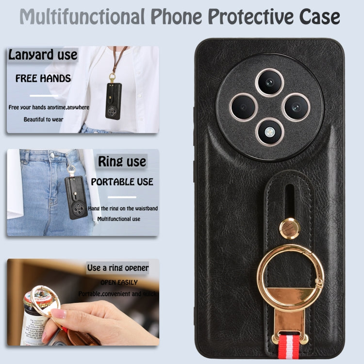 Custodia per telefono posteriore in pelle con cinturino, For OPPO Reno12 F 5G, For OPPO A3 Pro India, For OPPO Reno11 PJH110, For OPPO Reno12 Pro 5G Global