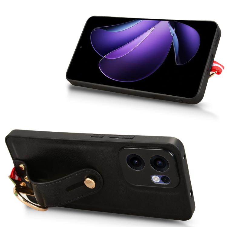 Custodia per telefono posteriore in pelle con cinturino, For OPPO Reno13 F 5G, For OPPO Find X8, For OPPO K12x 5G / A3 Pro Global, For OPPO A3x 5G