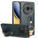 Custodia per telefono posteriore in pelle con cinturino, For Realme 11 4G Global, For Realme 11 5G Global, For Realme C53 4G / Narzo N53, For Realme 11 Pro / 11 Pro+