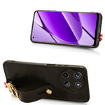 Custodia per telefono posteriore in pelle con cinturino, For Realme 11 4G Global, For Realme 11 5G Global, For Realme C53 4G / Narzo N53, For Realme 11 Pro / 11 Pro+