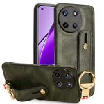 Custodia per telefono posteriore in pelle con cinturino, For Realme 11 4G Global, For Realme 11 5G Global, For Realme C53 4G / Narzo N53, For Realme 11 Pro / 11 Pro+