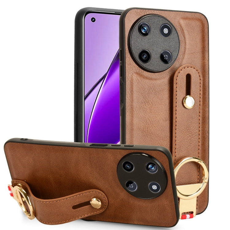 Custodia per telefono posteriore in pelle con cinturino, For Realme 11 4G Global, For Realme 11 5G Global, For Realme C53 4G / Narzo N53, For Realme 11 Pro / 11 Pro+
