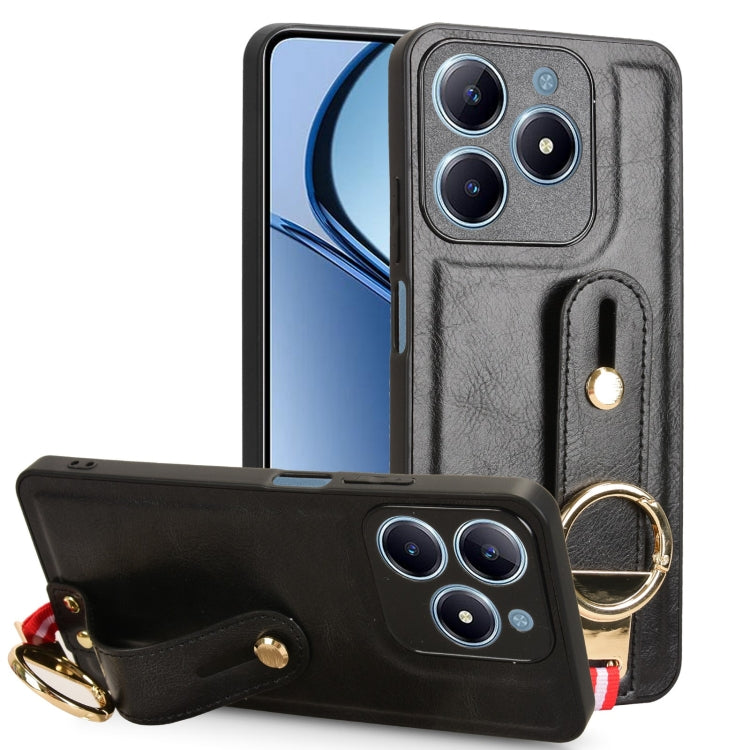 Custodia per telefono posteriore in pelle con cinturino, For Realme C75, For Realme 13 Pro 5G, For Realme C63 4G / C61 4G, For Realme Narzo N63 4G