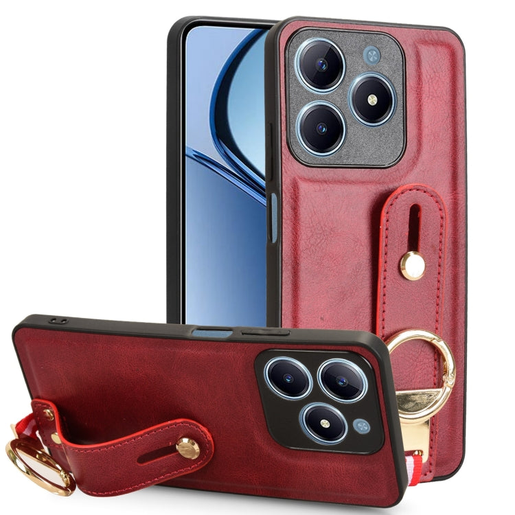 Custodia per telefono posteriore in pelle con cinturino, For Realme C75, For Realme 13 Pro 5G, For Realme C63 4G / C61 4G, For Realme Narzo N63 4G