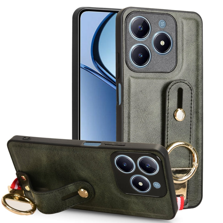 Custodia per telefono posteriore in pelle con cinturino, For Realme C75, For Realme 13 Pro 5G, For Realme C63 4G / C61 4G, For Realme Narzo N63 4G