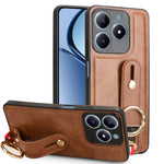 Custodia per telefono posteriore in pelle con cinturino, For Realme C75, For Realme 13 Pro 5G, For Realme C63 4G / C61 4G, For Realme Narzo N63 4G