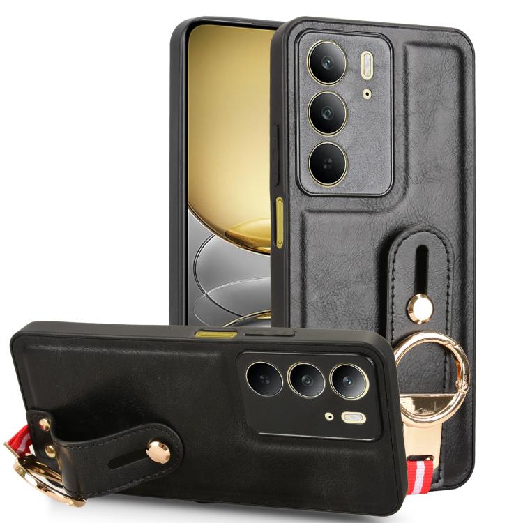 Custodia per telefono posteriore in pelle con cinturino, For Realme C75, For Realme 13 Pro 5G, For Realme C63 4G / C61 4G, For Realme Narzo N63 4G