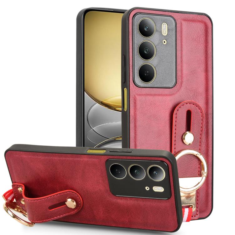 Custodia per telefono posteriore in pelle con cinturino, For Realme C75, For Realme 13 Pro 5G, For Realme C63 4G / C61 4G, For Realme Narzo N63 4G
