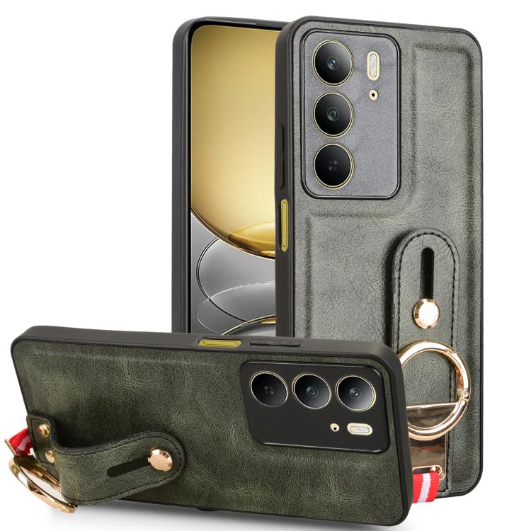 Custodia per telefono posteriore in pelle con cinturino, For Realme C75, For Realme 13 Pro 5G, For Realme C63 4G / C61 4G, For Realme Narzo N63 4G