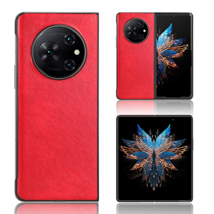 Cassa del telefono della copertura posteriore di struttura del litchi, For Tecno Phantom V Fold
