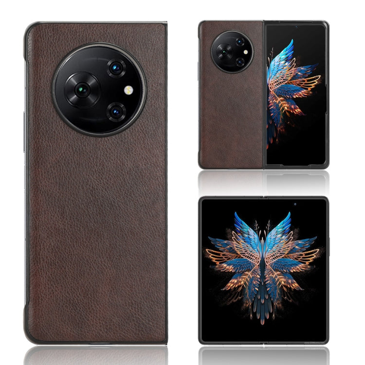 Cassa del telefono della copertura posteriore di struttura del litchi, For Tecno Phantom V Fold