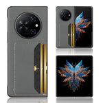 Litchi Texture Slot per schede Cover posteriore Custodia per telefono, For Tecno Phantom V Flip2, For Tecno Phantom V Fold2, For Tecno Phantom V Fold