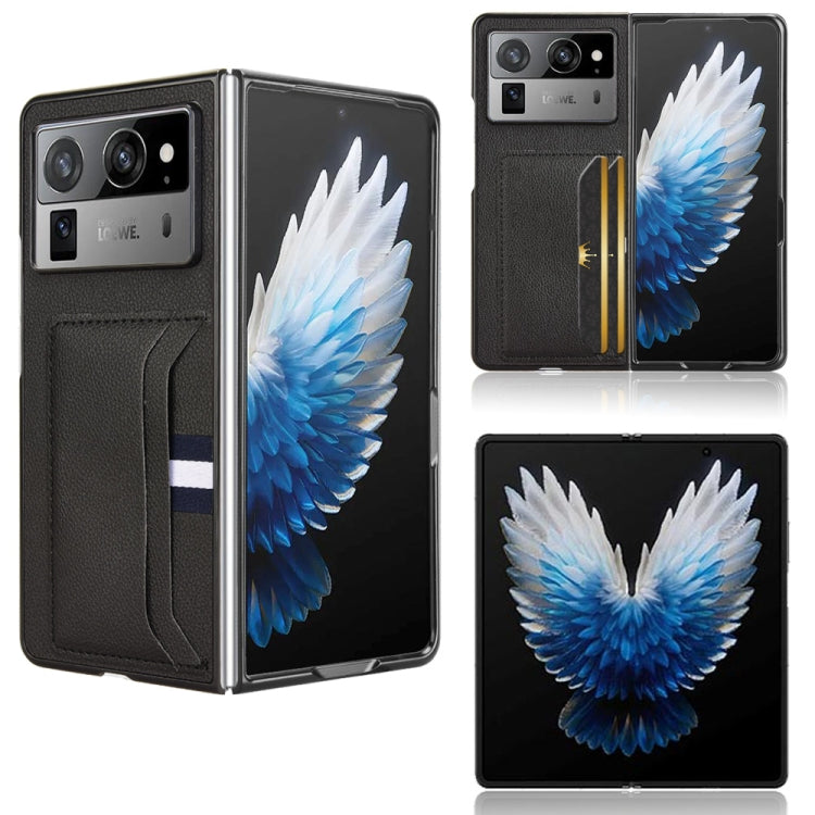 Litchi Texture Slot per schede Cover posteriore Custodia per telefono, For Tecno Phantom V Flip2, For Tecno Phantom V Fold2, For Tecno Phantom V Fold