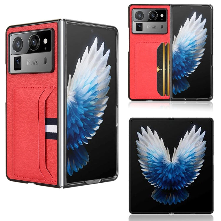 Litchi Texture Slot per schede Cover posteriore Custodia per telefono, For Tecno Phantom V Flip2, For Tecno Phantom V Fold2, For Tecno Phantom V Fold