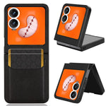 Litchi Texture Slot per schede Cover posteriore Custodia per telefono, For Tecno Phantom V Flip2, For Tecno Phantom V Fold2, For Tecno Phantom V Fold