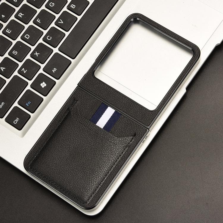 Litchi Texture Slot per schede Cover posteriore Custodia per telefono, For Tecno Phantom V Flip2, For Tecno Phantom V Fold2, For Tecno Phantom V Fold