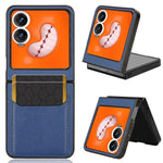 Litchi Texture Slot per schede Cover posteriore Custodia per telefono, For Tecno Phantom V Flip2, For Tecno Phantom V Fold2, For Tecno Phantom V Fold