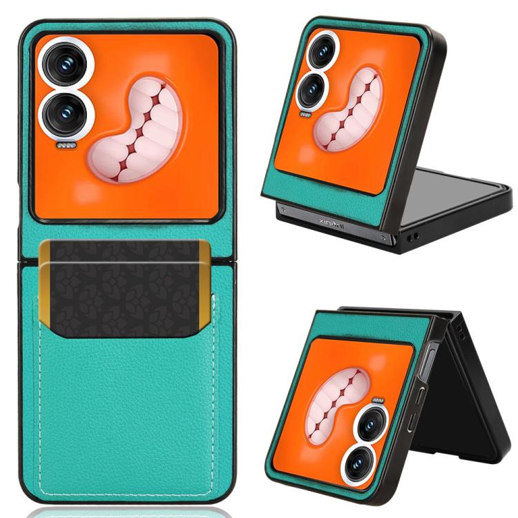 Litchi Texture Slot per schede Cover posteriore Custodia per telefono, For Tecno Phantom V Flip2, For Tecno Phantom V Fold2, For Tecno Phantom V Fold