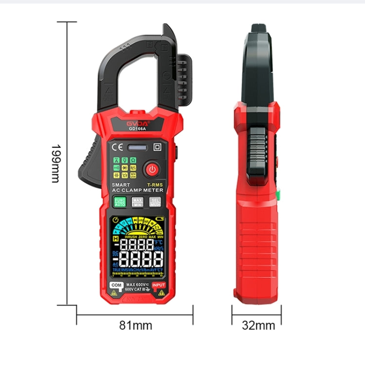 Il multimetro a pinza digitale GVDA GD166B supporta DC, GD166B