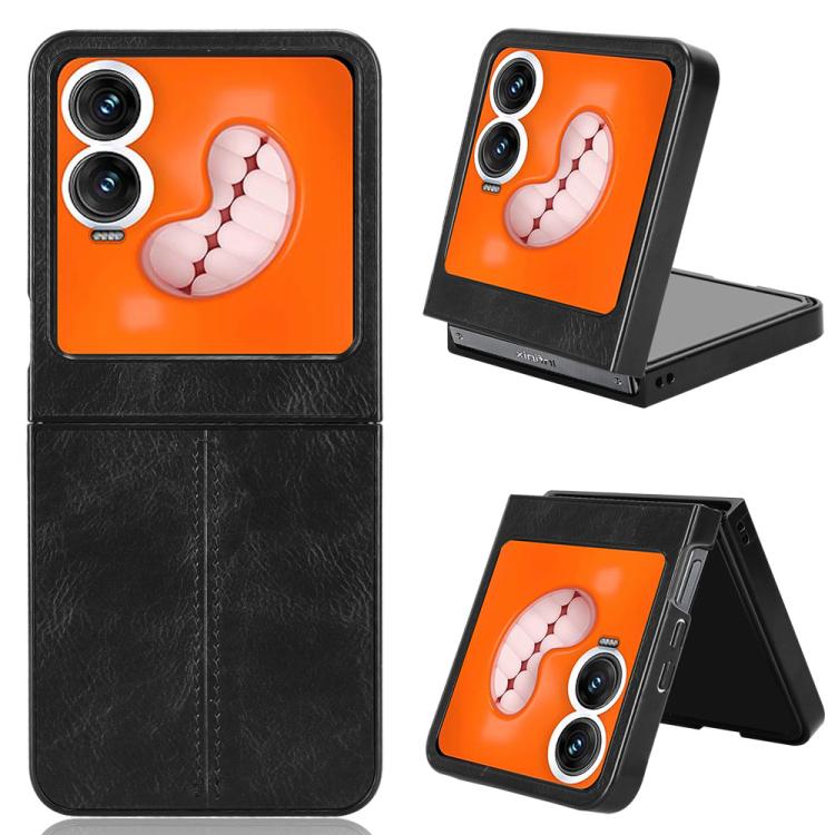 Cassa del telefono della copertura posteriore di cucito del modello della mucca, For Tecno Phantom V Flip2, For Tecno Phantom V Fold2, For Tecno Phantom V Flip, For Tecno Phantom V Fold