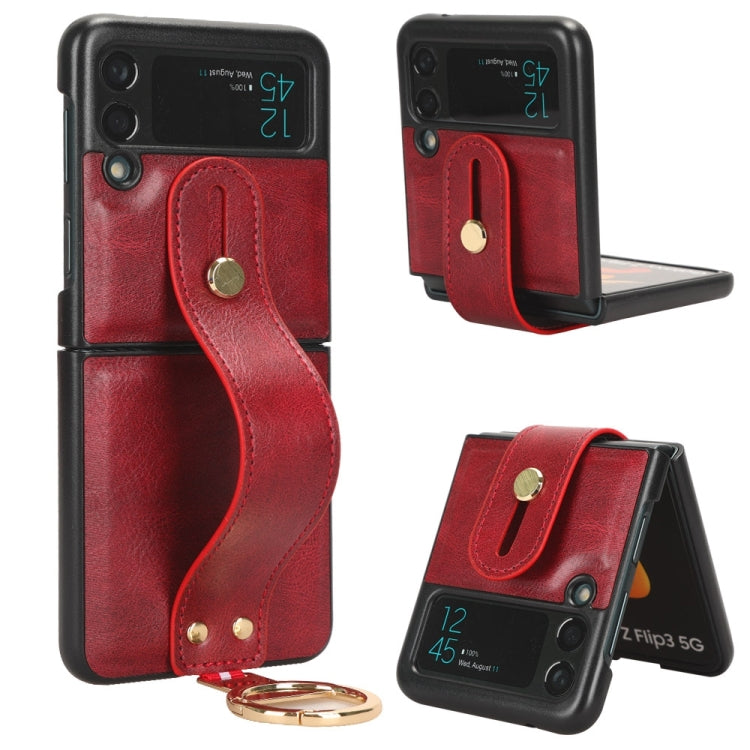 Custodia posteriore in pelle con cinturino per Samsung