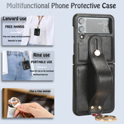 Custodia posteriore in pelle con cinturino per Samsung Galaxy Z F