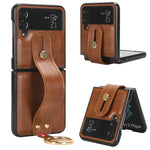 Custodia posteriore in pelle con cinturino per Samsung Galaxy Z F