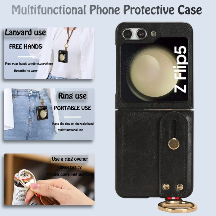 Custodia posteriore in pelle con cinturino per Samsung