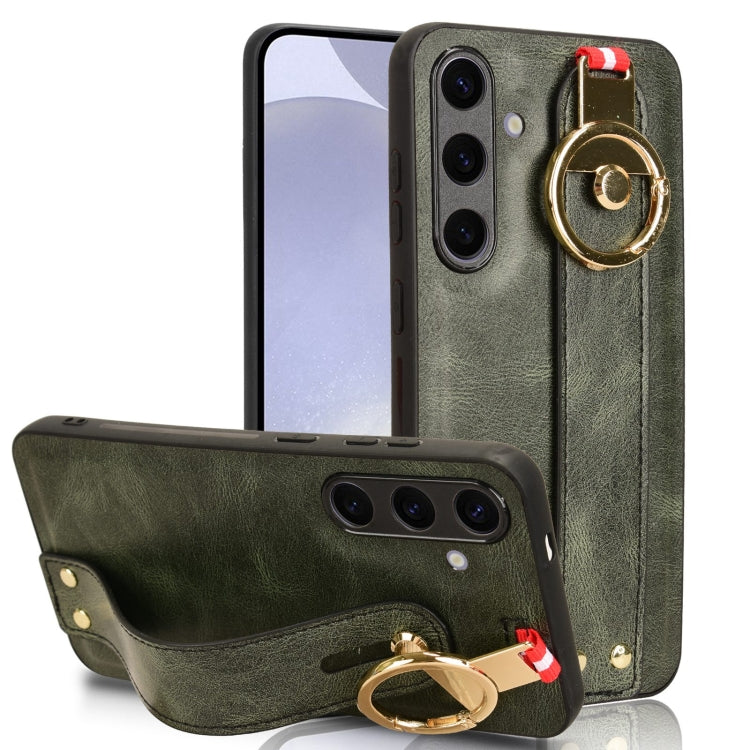 Custodia posteriore in pelle con cinturino per Samsung