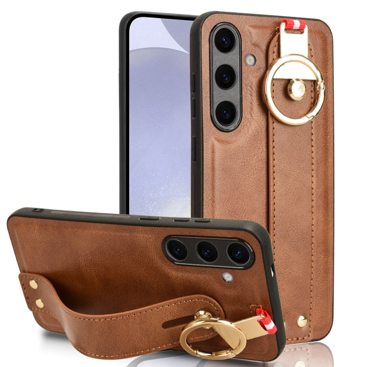 Custodia posteriore in pelle con cinturino per Samsung