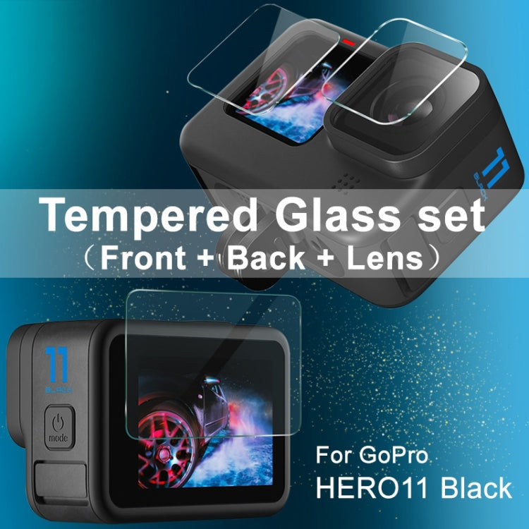 Schermo posteriore imak + schermo anteriore + pellicola in vetro temperato per obiettivo fotocamera posteriore, For GoPro HERO11 Black