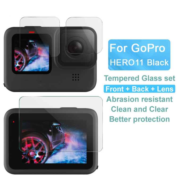 Schermo posteriore imak + schermo anteriore + pellicola in vetro temperato per obiettivo fotocamera posteriore, For GoPro HERO11 Black