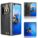 Custodia per telefono posteriore in pelle con cinturino, For Huawei Mate X2