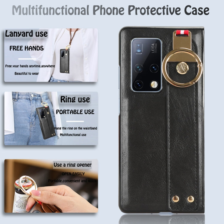 Custodia per telefono posteriore in pelle con cinturino, For Huawei Mate X2
