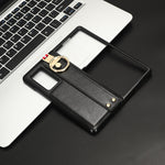 Custodia per telefono posteriore in pelle con cinturino, For Huawei Mate X2