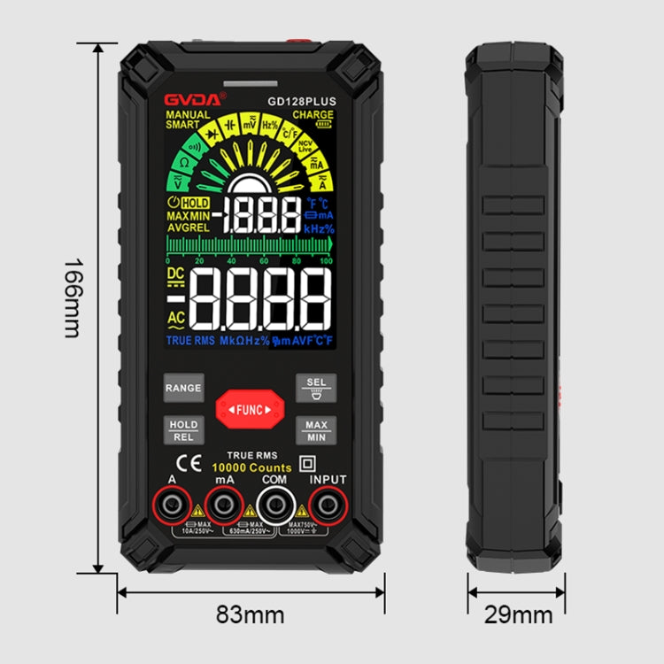 Multimetro digitale automatico intelligente ad alta precisione GVDA GD128PLUS, GD128PLUS