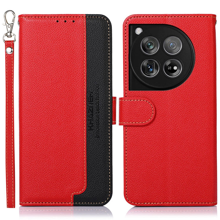 KHAZNEH Custodia per telefono RFID in pelle con texture Litchi, For OnePlus 12, For OnePlus Ace 2 Pro, For OnePlus Nord 3 / Ace 2V
