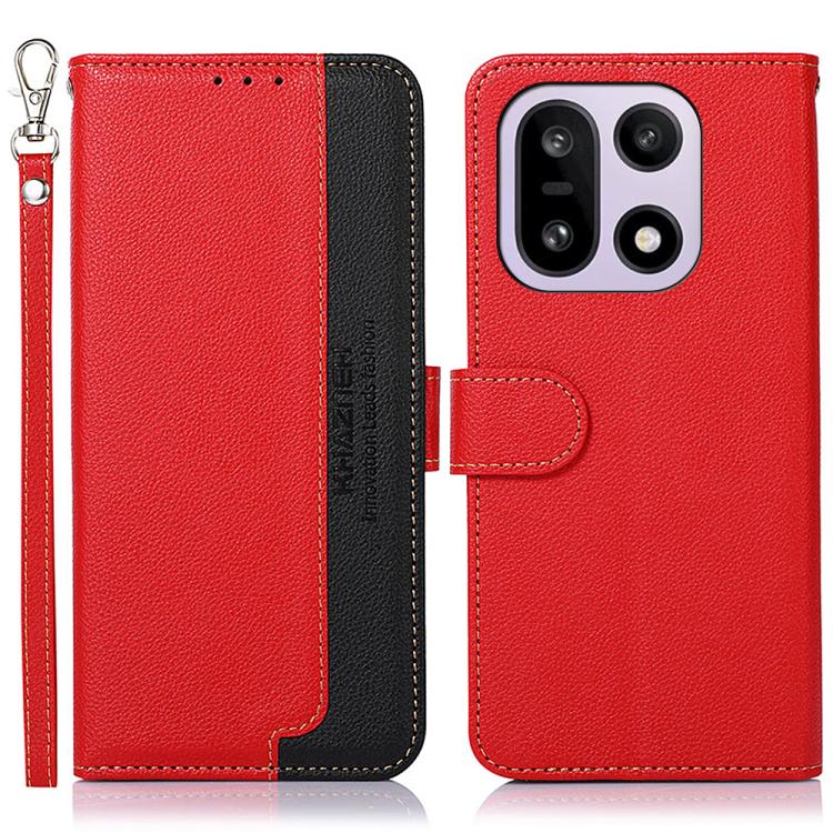KHAZNEH Custodia per telefono RFID in pelle con texture Litchi, For OnePlus Nord CE6 Lite 5G Global, For OnePlus Ace 6 Ultra, For OnePlus 15T, For OnePlus Turbo 6 / 6V, For OnePlus 15R / Ace 6 / Ace 6T, For OnePlus 15